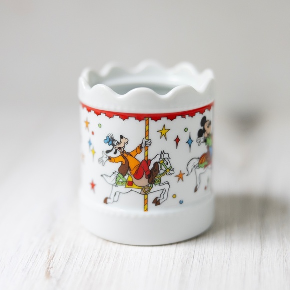 Disneyland Disney World planter cup carousel Mickey Minnie Donald Goofy vintage - Picture 4 of 6
